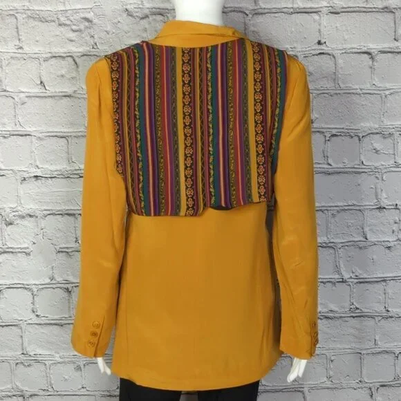 Silk Boutique Yellow Button Blouse with Vest, Women's 10 - Picture 3 of 11